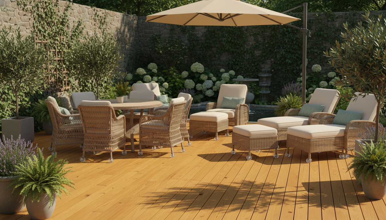 Patio Glides Installation: 7 Brilliant Tips for Ultimate... 4 Various types of patio glides laid out on a workbench with tools, ready for Patio Glides Installation. Shows different sizes and materials.