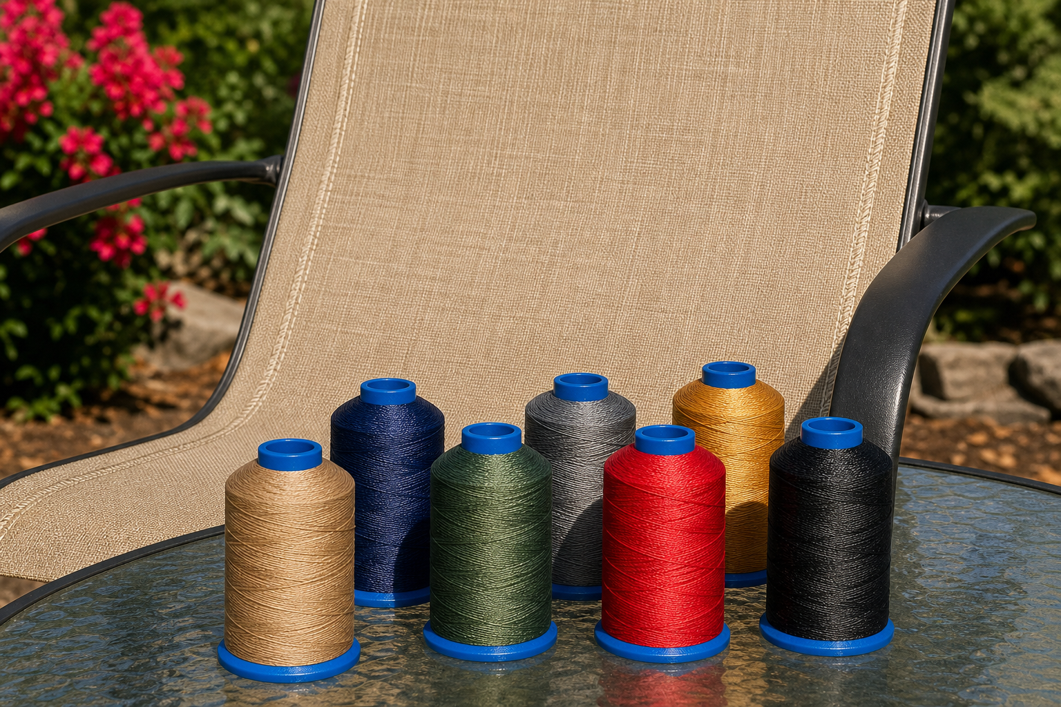 Tiny strong sewing thread slings in outdoor context