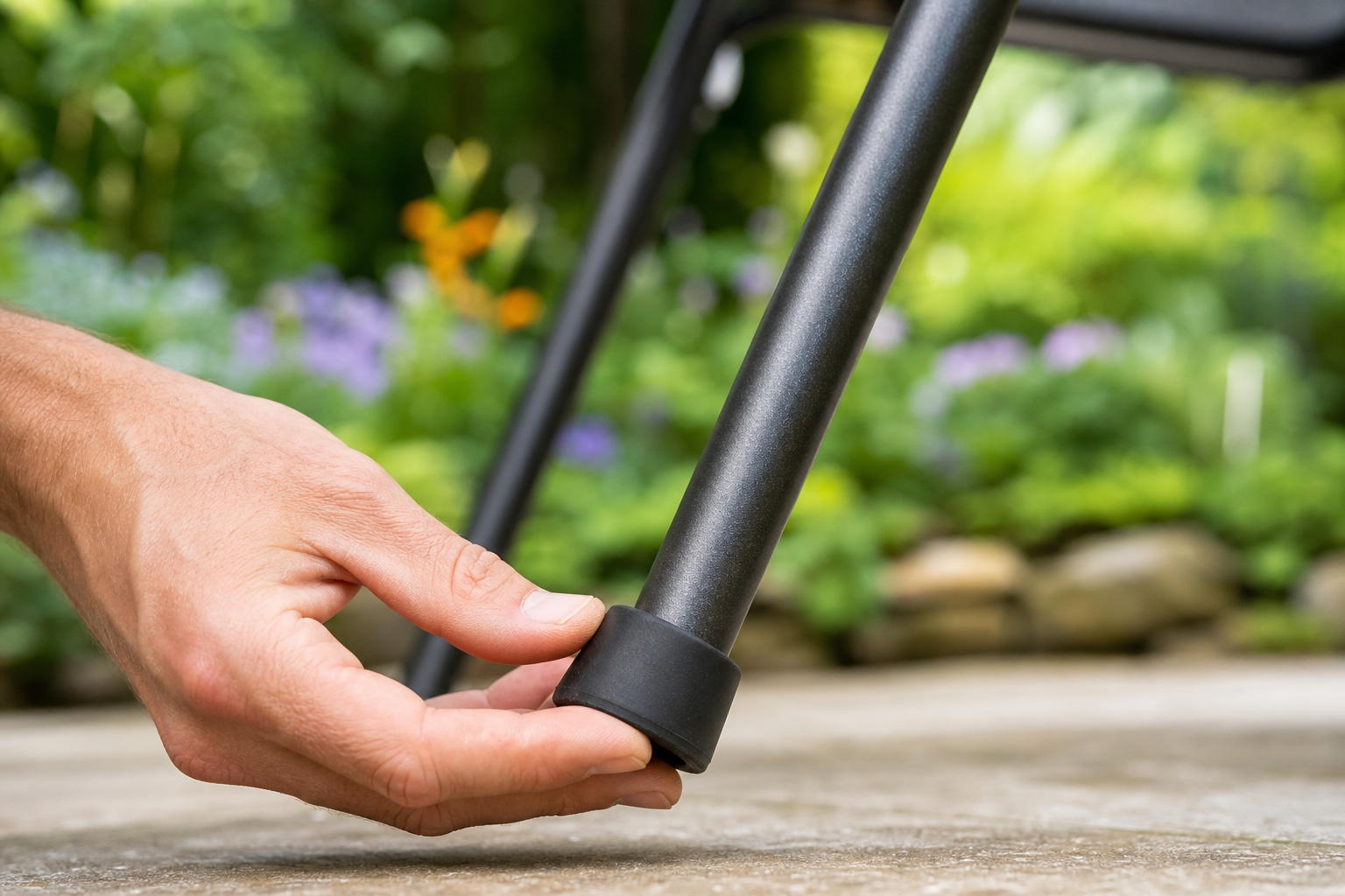 Patio Furniture End Caps: 5 Brilliant Upgrades for... 4 Vibrant outdoor patio scene with various furniture pieces featuring intact Patio Furniture End Caps