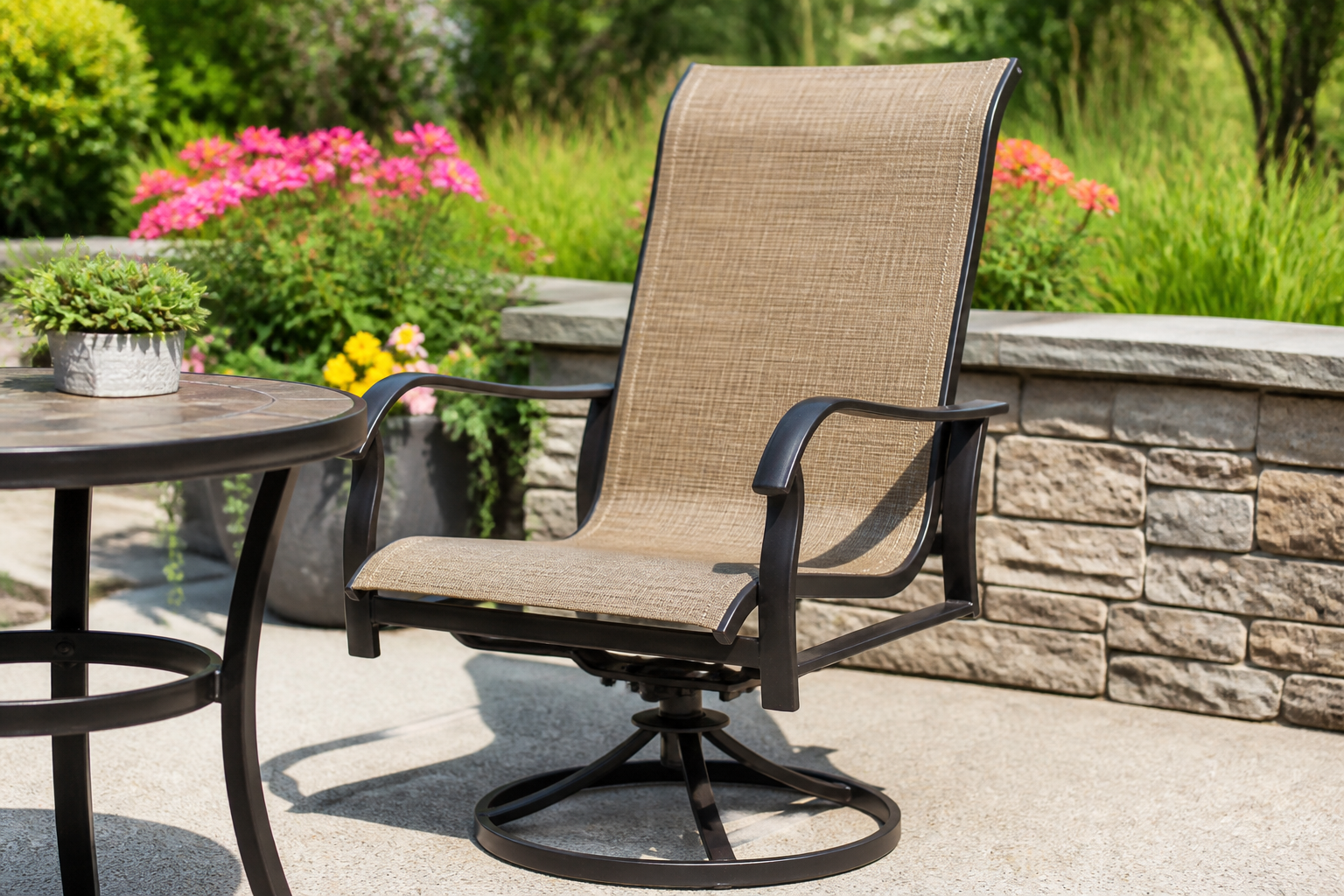 Elegant outdoor Swivel Chair Sling chairs
