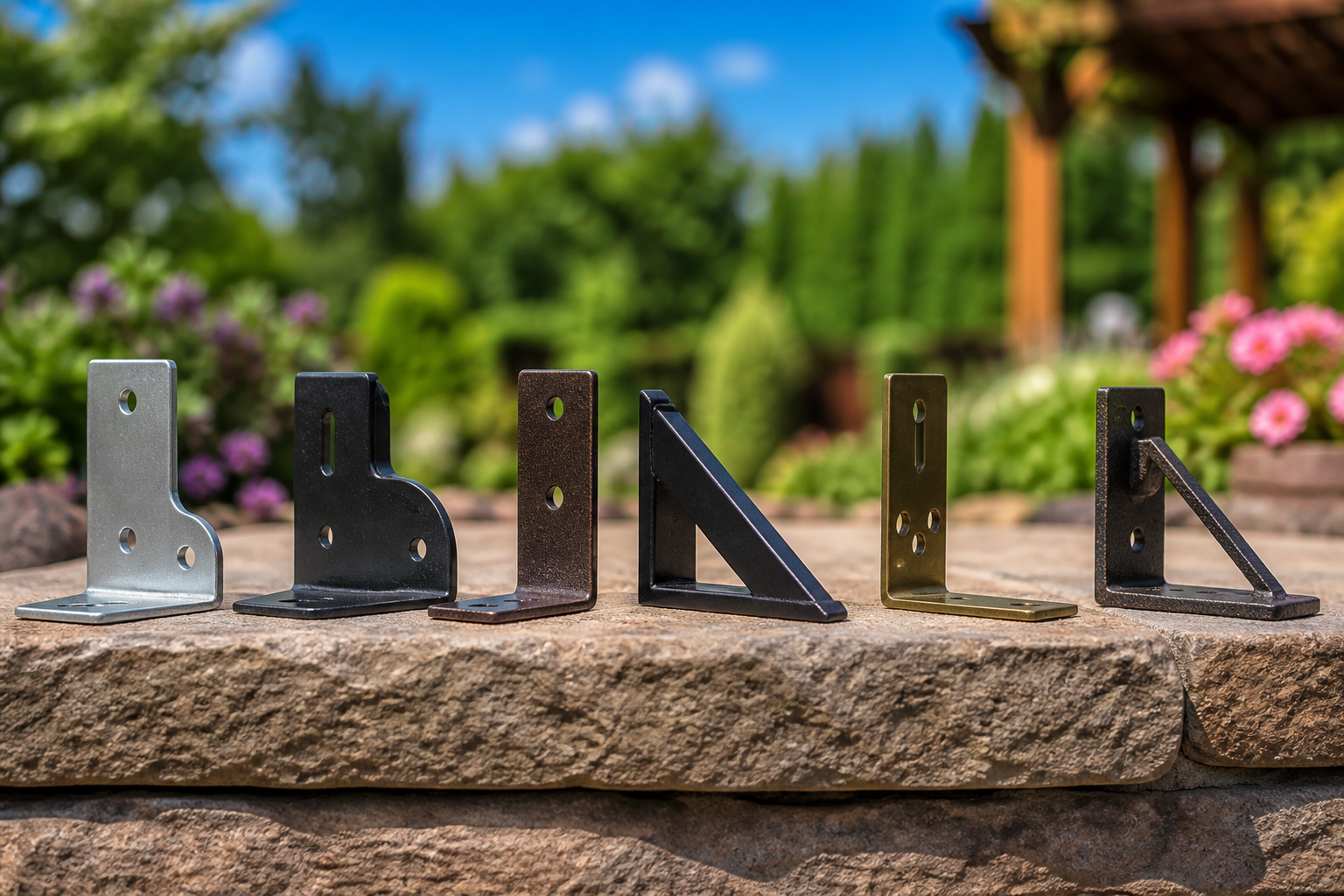 Strong Patio Bracket Materials supporting outdoor furniture