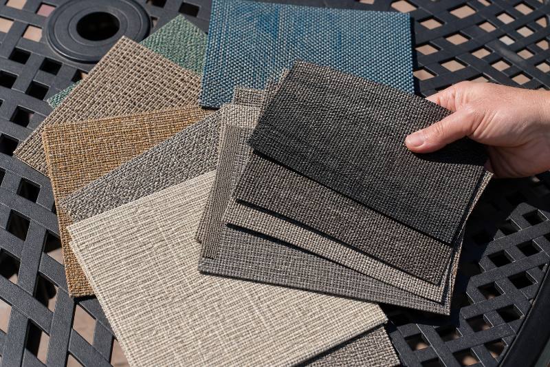 Sling Fabric Matching close-up showing texture and pattern of a high-quality, UV-resistant outdoor fabric